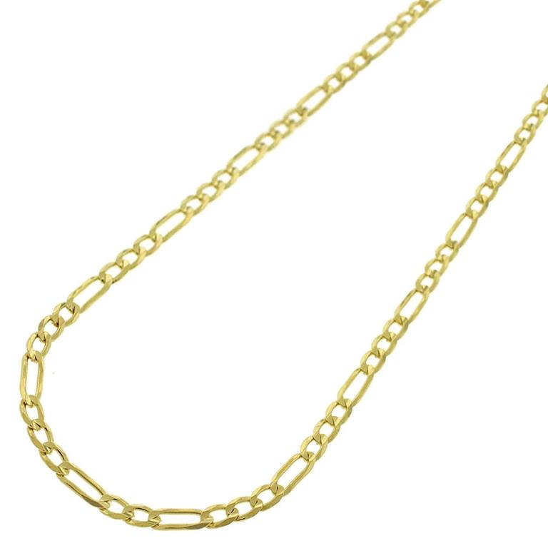 【送料無料】14K イエロー ゴールド 2.5mm ソリッド フィガロ リンク ネックレス チェーン 41-61cm ダイヤモンド ジュエリー JOERODEO 【JACOB＆CO ジェイコブ アンド コー/Aqua Master アクアマスター/Joe Rodeo ジョーロデオ正規品販売店】