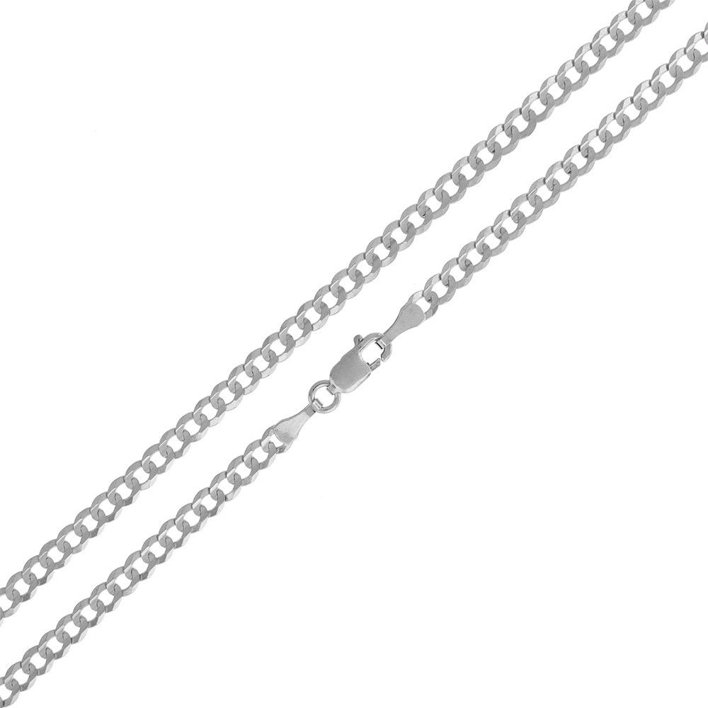 【送料無料】14K ホワイト ゴールド メンズ レディース 3mm ソリッド キューバ カーブ リンク ネックレス 41-51cm ダイヤモンド ジュエリー JOERODEO 【JACOB＆CO ジェイコブ アンド コー/Aqua Master アクアマスター/Joe Rodeo ジョーロデオ正規品販売店】
