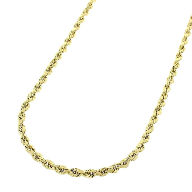 【送料無料】14K イエロー ゴールド 2mm ソリッド ロープ ブライド リンク ツイスト チェーン ネックレス 41-76cm ダイヤモンド ジュエリー JOERODEO 【JACOB＆CO ジェイコブ アンド コー/Aqua Master アクアマスター/Joe Rodeo ジョーロデオ正規品販売店】