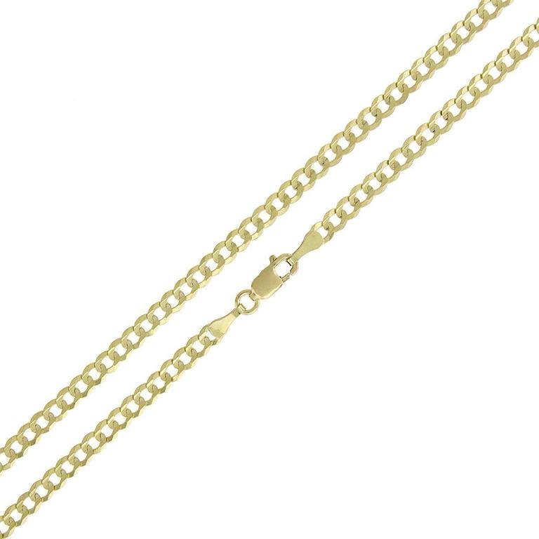 【送料無料】14K イエロー ゴールド 3mm ソリッド キューバ カーブ リンク ネックレス チェーン 46-61cm ダイヤモンド ジュエリー JOERODEO 【JACOB＆CO ジェイコブ アンド コー/Aqua Master アクアマスター/Joe Rodeo ジョーロデオ正規品販売店】