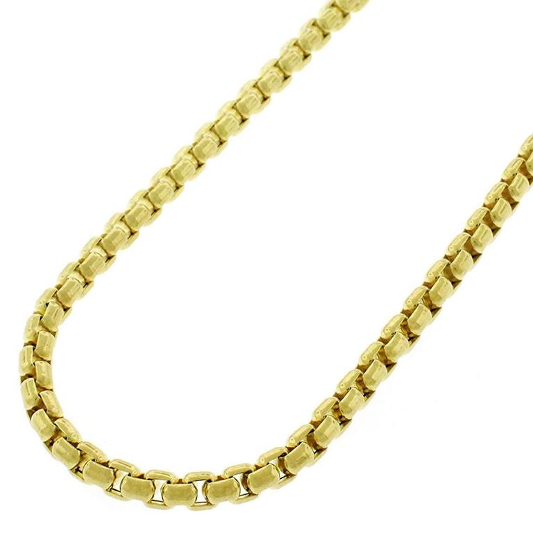 【送料無料】14K イエロー ゴールド 3mm ラウンド ボックス リンク ネックレス チェーン 46-66cm ダイヤモンド ジュエリー JOERODEO 【JACOB＆CO ジェイコブ アンド コー/Aqua Master アクアマスター/Joe Rodeo ジョーロデオ正規品販売店】