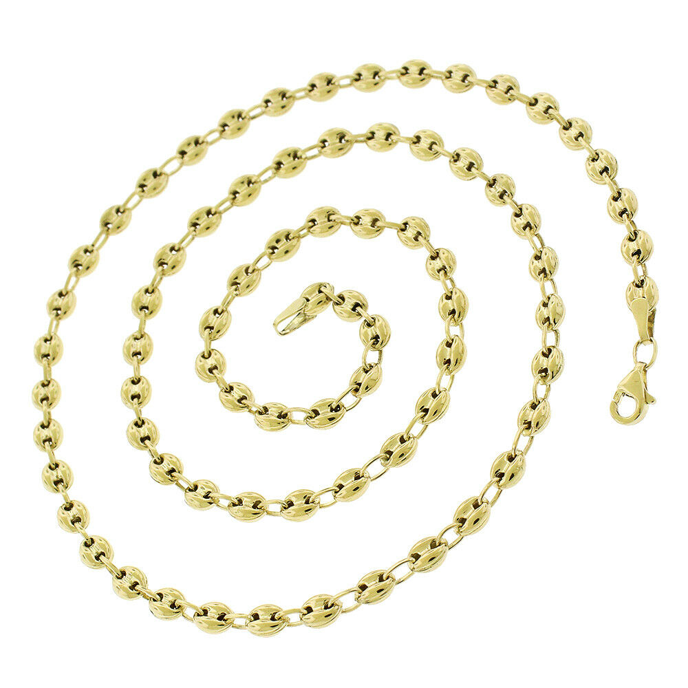 【送料無料】14K イエロー ゴールド 4.5mm パフ マリナー リンク ハイポリッシュ ネックレス チェーン 51-61cm ダイヤモンド ジュエリー JOERODEO 【JACOB＆CO ジェイコブ アンド コー/Aqua Master アクアマスター/Joe Rodeo ジョーロデオ正規品販売店】｜チェルシー 店