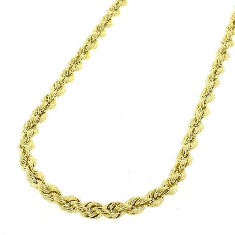 【送料無料】14K イエロー ゴールド 3mm ソリッド ロープ ブライド リンク ツイスト チェーン ネックレス 41-76cm ダイヤモンド ジュエリー JOERODEO 【JACOB＆CO ジェイコブ アンド コー/Aqua Master アクアマスター/Joe Rodeo ジョーロデオ正規品販売店】