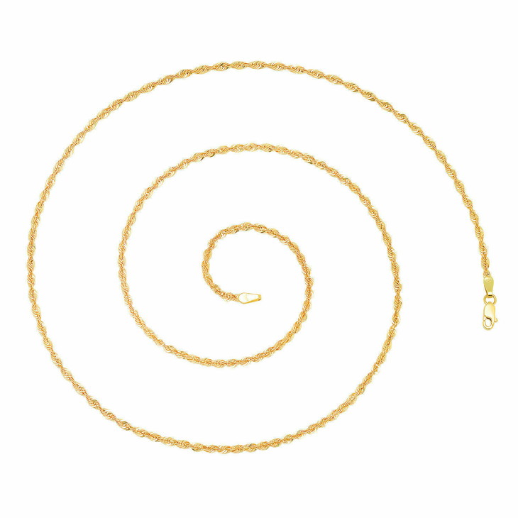【送料無料】 10k ゴールドライト 2.5mm ダイヤモンドカット ロープチェーン 41cm 46cm 51cm 56cm 61cm 67cm 72cm 77cm JOERODEO 【JACOB＆CO ジェイコブ アンド コー/Joe Rodeo ジョーロデオ/Techno by JPM テクノバイジェイピーエム正規品販売店】