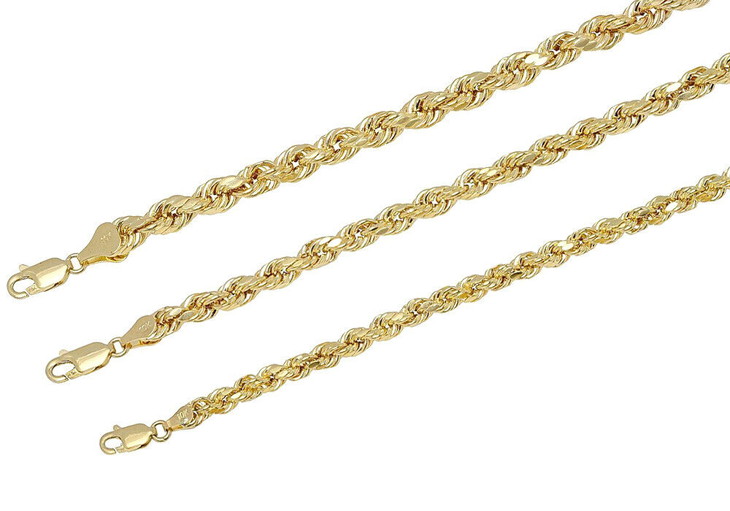【送料無料】 10K ゴールド 4mm-6mm ダイヤモンドカット ロープチェーン ネックレス 41cm 46cm 51cm 56cm 61cm 67cm 72cm 77cm 82cm JOERODEO 【JACOB＆CO ジェイコブ アンド コー/Joe Rodeo ジョーロデオ/Techno by JPM テクノバイジェイピーエム正規品販売店】