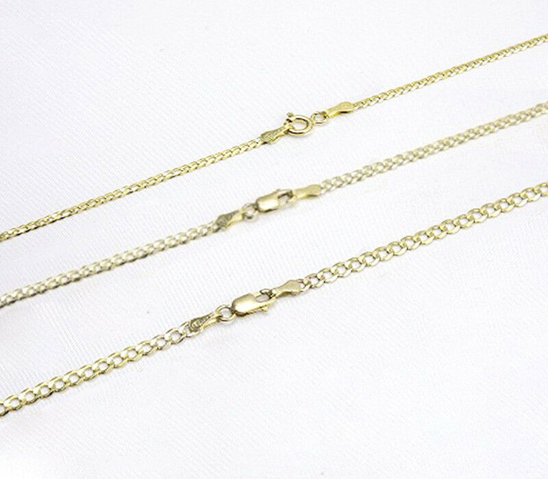 14K イエローゴールド 1.5mm-2.5mm カーブチェーン キューバンリンク ネックレス 41cm 46cm 51cm 56cm 61cm 67cm 72cm JOERODEO
