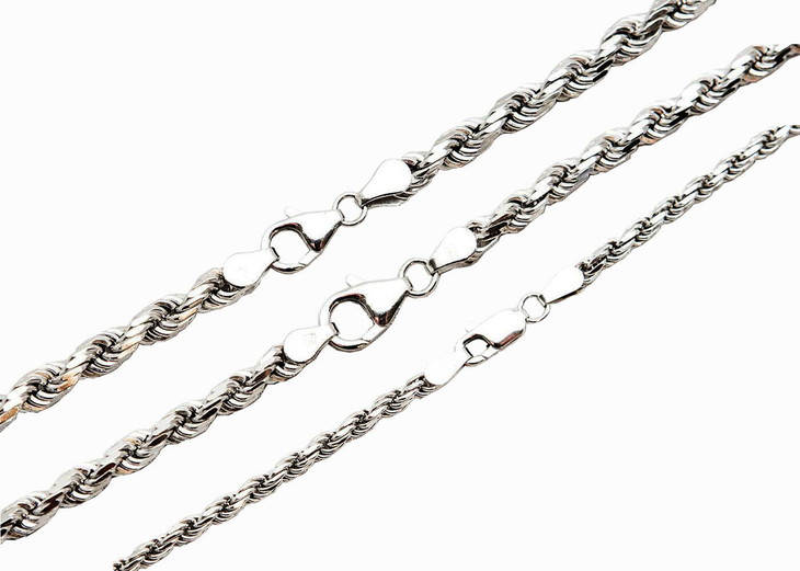 【貨物輸送無料】 14k 白いことゴールド 3粍-5粍 荷縄チェーン店 首飾り 41糎 46糎 51糎 56糎 61糎 67糎 72糎 77糎 92糎 JOERODEO 【JACOB＆CO ジェイコブ アンド コー/Joe Rodeo ジョーロデオ/Techno by JPM テクノバイジェイピーエム置き目品売りわたす店】