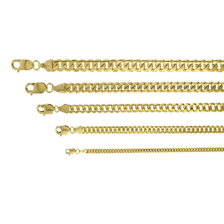 【送料無料】 14k ゴールド 2.7mm-6.1mm マイアミキューバンリンクチェーン ネックレス 51cm 56cm 61cm 67cm 72cm 77cm JOERODEO 【JACOB＆CO ジェイコブ アンド コー/Joe Rodeo ジョーロデオ/Techno by JPM テクノバイジェイピーエム正規品販売店】｜チェルシー 店