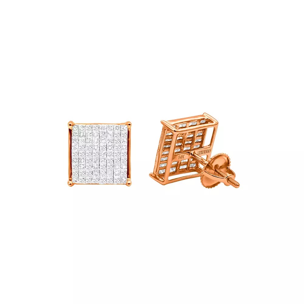 【送料無料】14K 14金 ローズゴールド インビジブル プリンセス カット ダイヤモンド イヤリング 1.5 シングル JOERODEO 【JACOB&CO ジェイコブ アンド コー/Aqua Master アクアマスター/Joe Rodeo ジョーロデオ 正規品販売店】|チェルシー 店