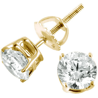 【貨物輸送無料】14K 14金 黄色ゴールド 金剛石 スタッド シングル ピアス ラウンド 0.5 JOERODEO 【JACOB＆CO ジェイコブ アンド コー/Aqua Master アクアマスター/Joe Rodeo ジョーロデオ 定め事品売りわたす店】