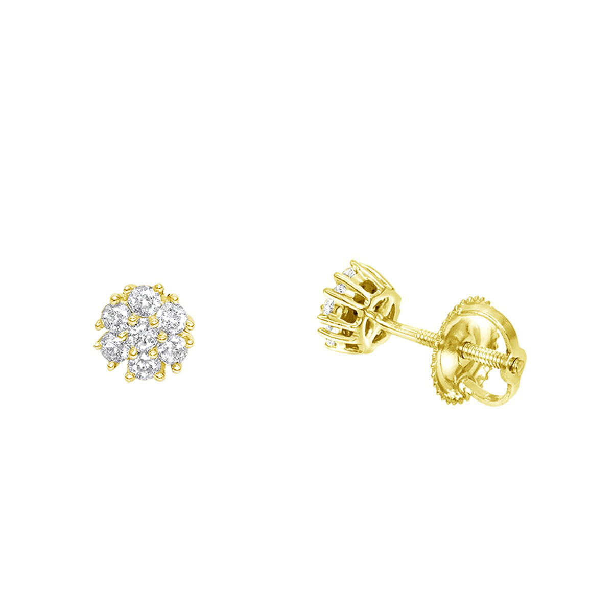 【貨物輸送無料】14K 14金 黄色ゴールド クラはやりっ児 御花 金剛石 スタッド ピアス シングル レディース 1 JOERODEO 【JACOB＆CO ジェイコブ アンド コー/Aqua Master アクアマスター/Joe Rodeo ジョーロデオ 定め事品売りわたす店】