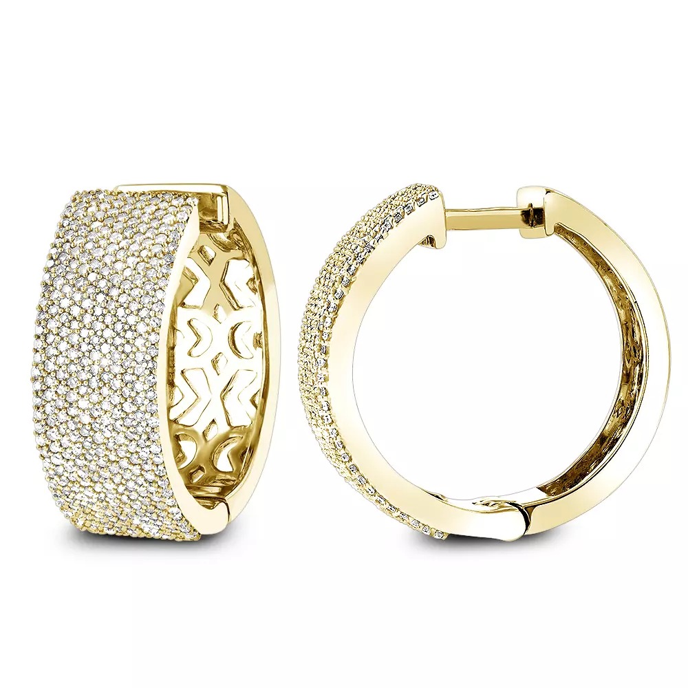 【送料無料】14K 14金 イエローゴールド パヴェ ダイヤモンド フープ ピアス 1.75カラット シングル JOERODEO 【JACOB&CO ジェイコブ アンド コー/Aqua Master アクアマスター/Joe Rodeo ジョーロデオ 正規品販売店】|チェルシー 店