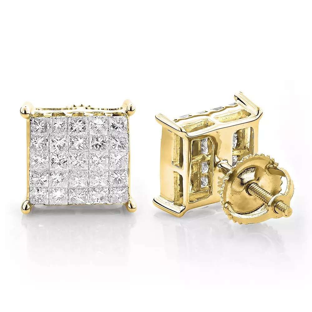 【送料無料】14K 14金 イエローゴールド プリンセス カット ダイヤモンド イヤリング スタッド 1.15 シングル JOERODEO 【JACOB＆CO ジェイコブ アンド コー/Aqua Master アクアマスター/Joe Rodeo ジョーロデオ 正規品販売店】