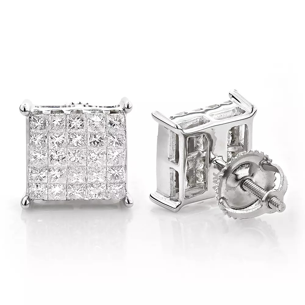 【送料無料】14K 14金 ホワイトゴールド プリンセス カット ダイヤモンド イヤリング スタッド 1.15 シングル JOERODEO 【JACOB&CO ジェイコブ アンド コー/Aqua Master アクアマスター/Joe Rodeo ジョーロデオ 正規品販売店】|チェルシー 店