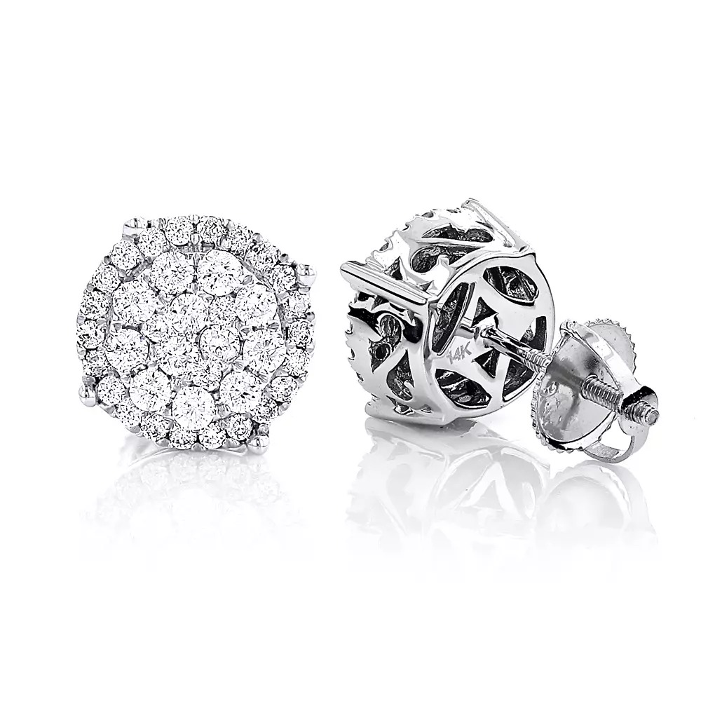 【送料無料】14K 14金 ホワイトゴールド パヴェ ダイヤモンド スタッド ピアス 0.9 シングル JOERODEO 【JACOB＆CO ジェイコブ アンド コー/Aqua Master アクアマスター/Joe Rodeo ジョーロデオ 正規品販売店】