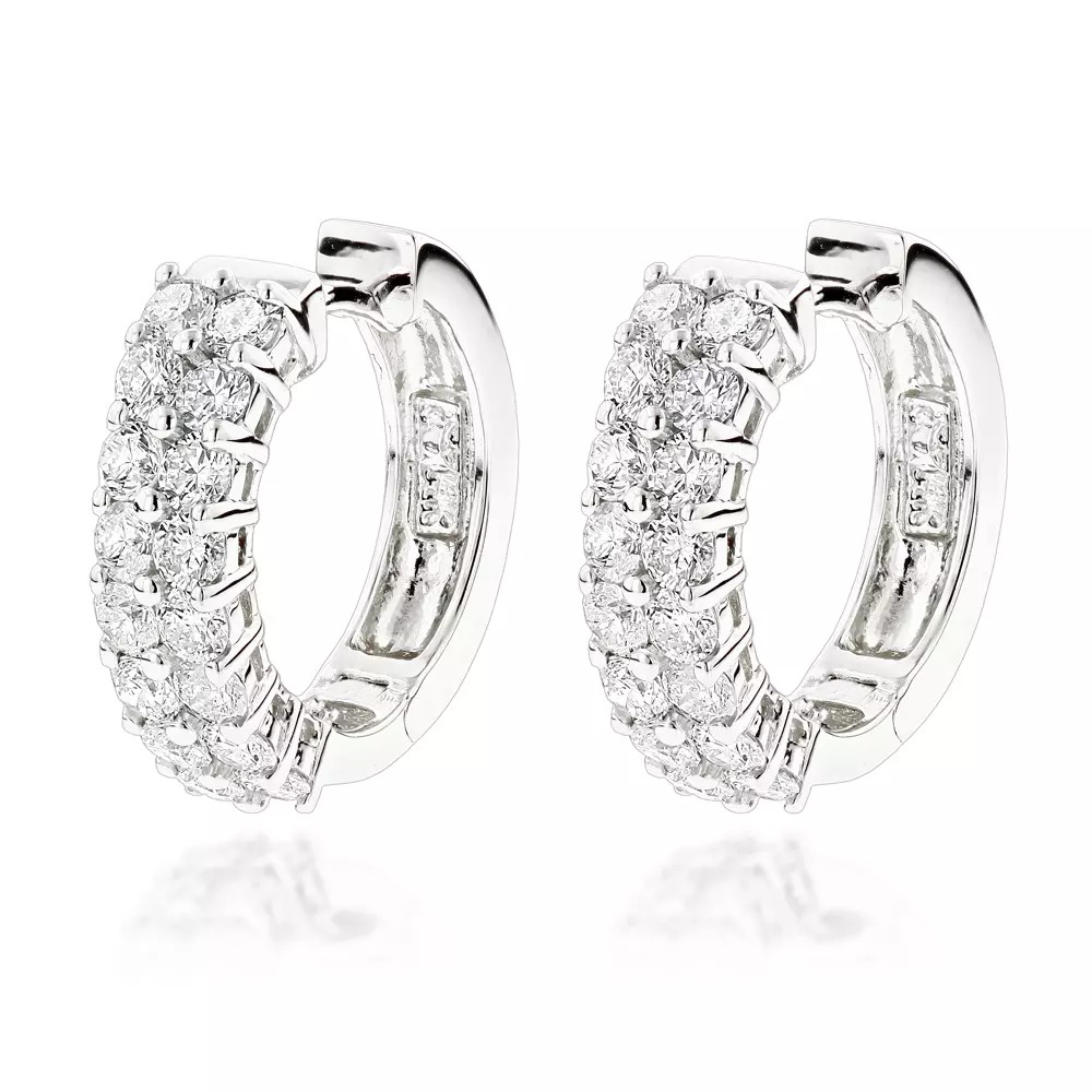 【送料無料】14K 14金 ホワイトゴールド ダイヤモンド フープ ピアス 1.73カラット シングル JOERODEO 【JACOB＆CO ジェイコブ アンド コー/Aqua Master アクアマスター/Joe Rodeo ジョーロデオ 正規品販売店】