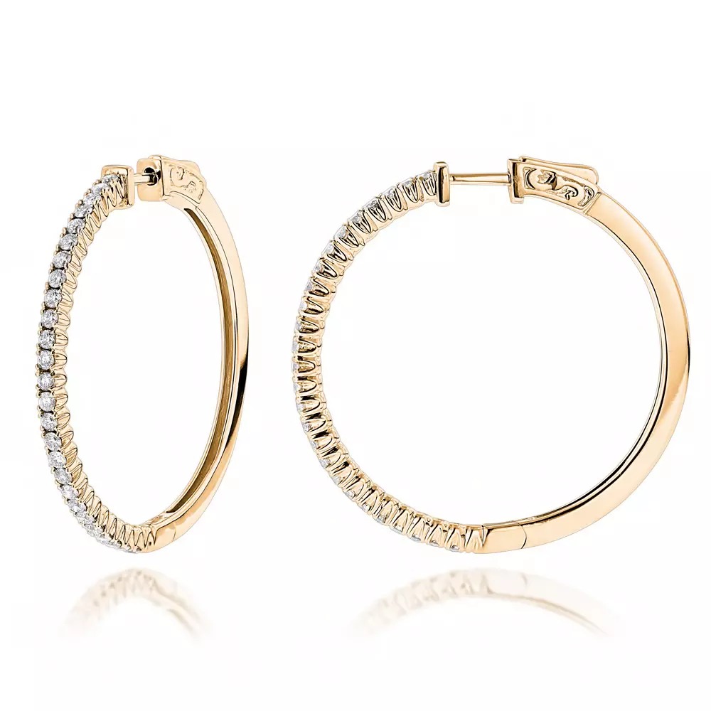 【送料無料】14K 14金 イエローゴールド ダイヤモンド フープ ピアス 1.2カラット シングル JOERODEO 【JACOB＆CO ジェイコブ アンド コー/Aqua Master アクアマスター/Joe Rodeo ジョーロデオ 正規品販売店】