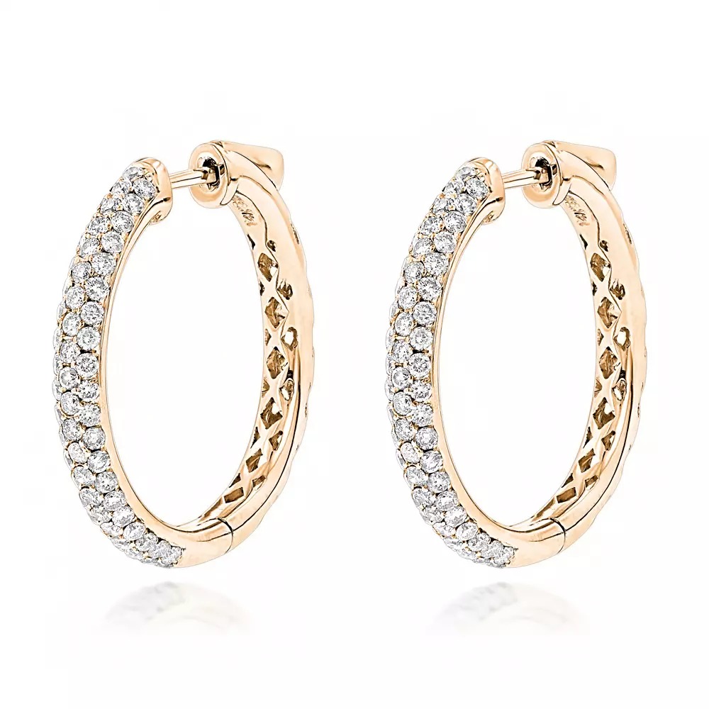 【送料無料】14K 14金 イエローゴールド ダイヤモンド フープ ピアス? 1.75カラット シングル JOERODEO 【JACOB＆CO ジェイコブ アンド コー/Aqua Master アクアマスター/Joe Rodeo ジョーロデオ 正規品販売店】｜チェルシー 店