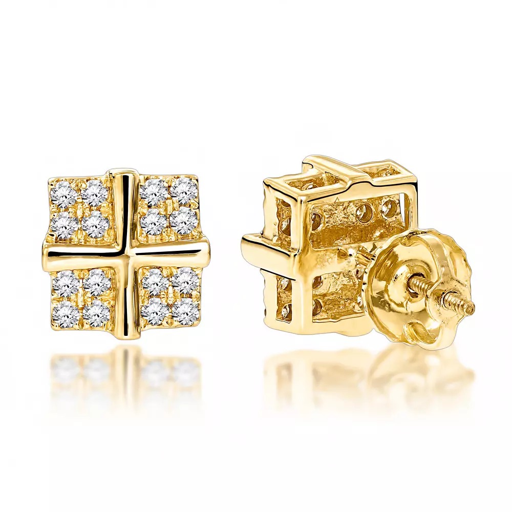【貨物輸送無料】14K 14金 黄色ゴールド ラウンド 金剛石 スタッド ピアス 0.35 シングル JOERODEO 【JACOB＆CO ジェイコブ アンド コー/Aqua Master アクアマスター/Joe Rodeo ジョーロデオ 定まり品売りわたす店】