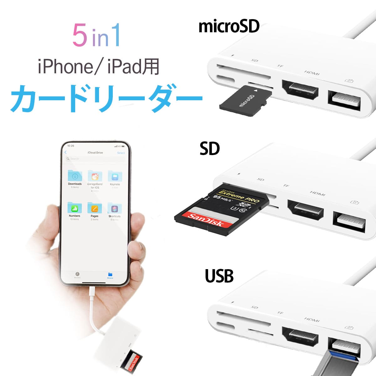 楽天市場 Iphone テレビ 接続 ケーブル Hdmi 変換アダプタ Iphone Ipad専用 ミラーリング モニター ライトニング Hdmi Youtube テレビ 5in1 データ保存 移行 移動 Usb Sdカード マイクロsd 携帯 写真 Usbメモリ バックアップ Ios13対応 日本語説明書付き Hdmiケーブル