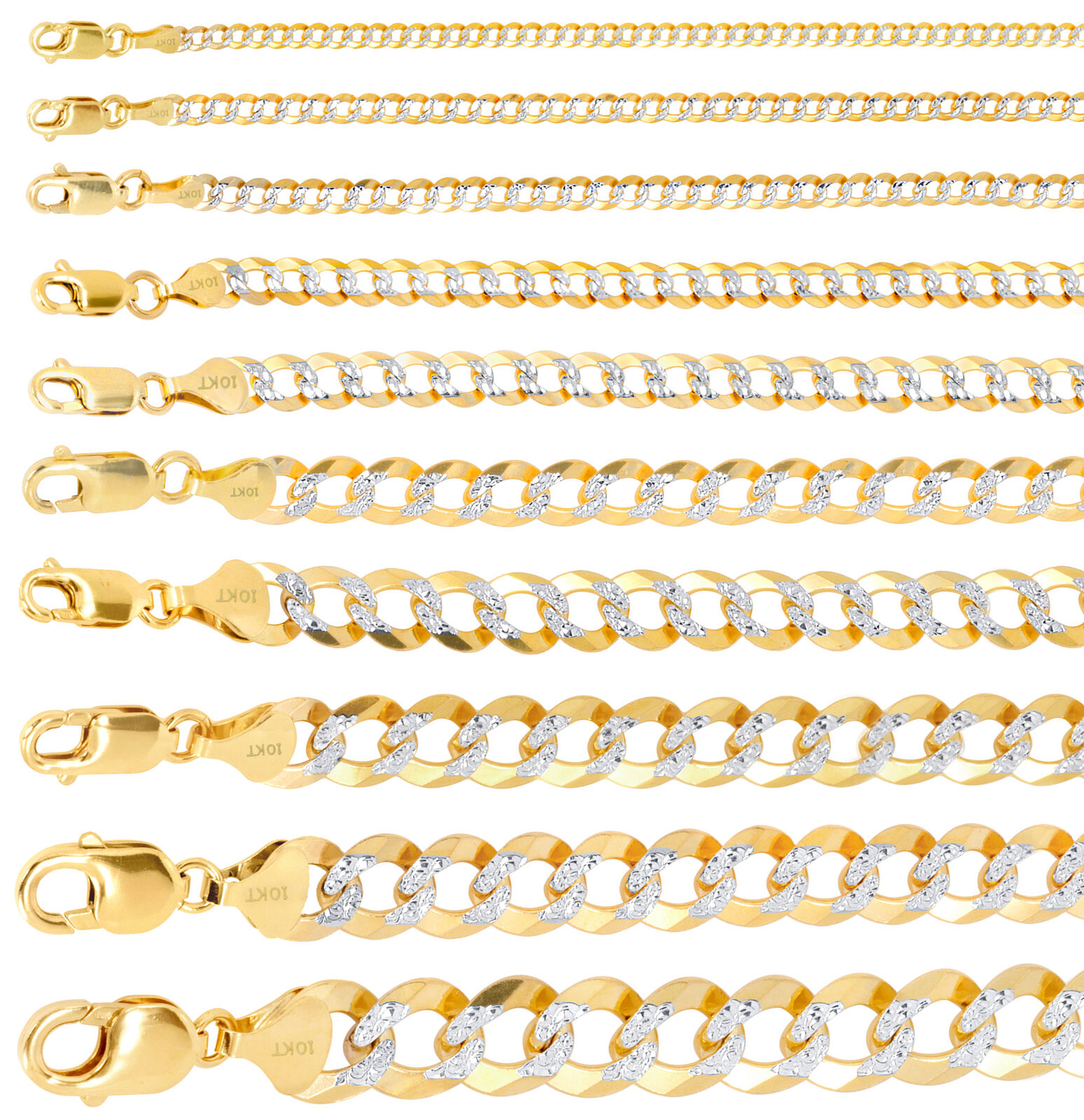【送料無料】10K イエローゴールド キューバンチェーン 約5mm 約17cm ネックレス ブレスレット JOERODEO 【JACOB＆CO ジェイコブ アンド コー/Aqua Master アクアマスター/Joe Rodeo ジョーロデオ/Techno by JPM テクノバイジェイピーエム 正規品販売店】｜チェルシーストア店 57,073円