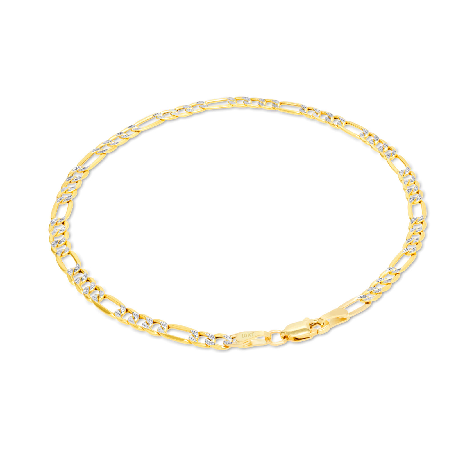 【送料無料】10K イエローゴールド イタリアンフィガロチェーン 約3.5mm 約19cm ネックレス ブレスレット JOERODEO 【JACOB＆CO ジェイコブ アンド コー/Aqua Master アクアマスター/Joe Rodeo ジョーロデオ/Techno by JPM テクノバイジェイピーエム 正規品販売店】