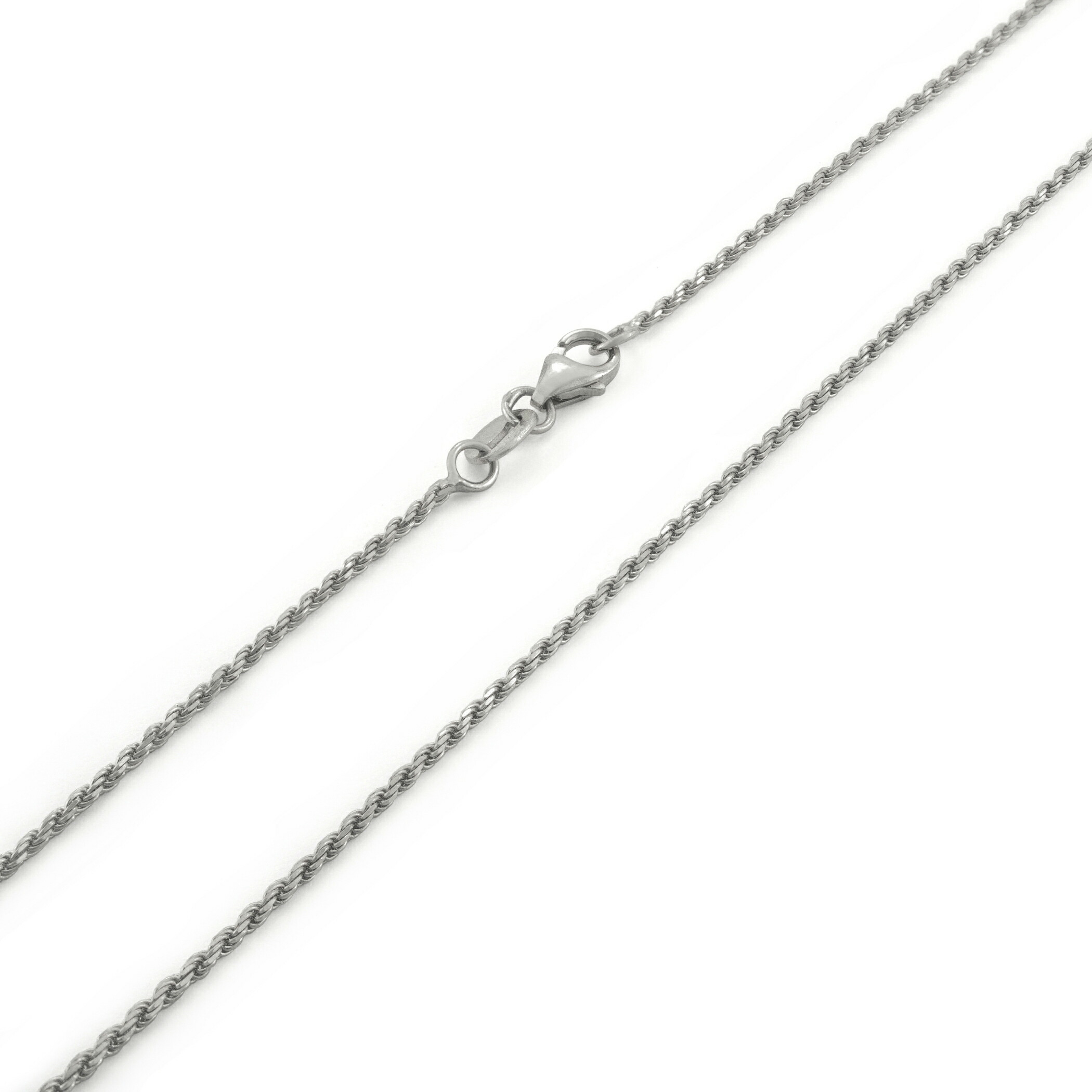 14K ホワイトゴールド ロープチェーン 約1mm 約50cm ネックレス ブレスレット JOERODEO