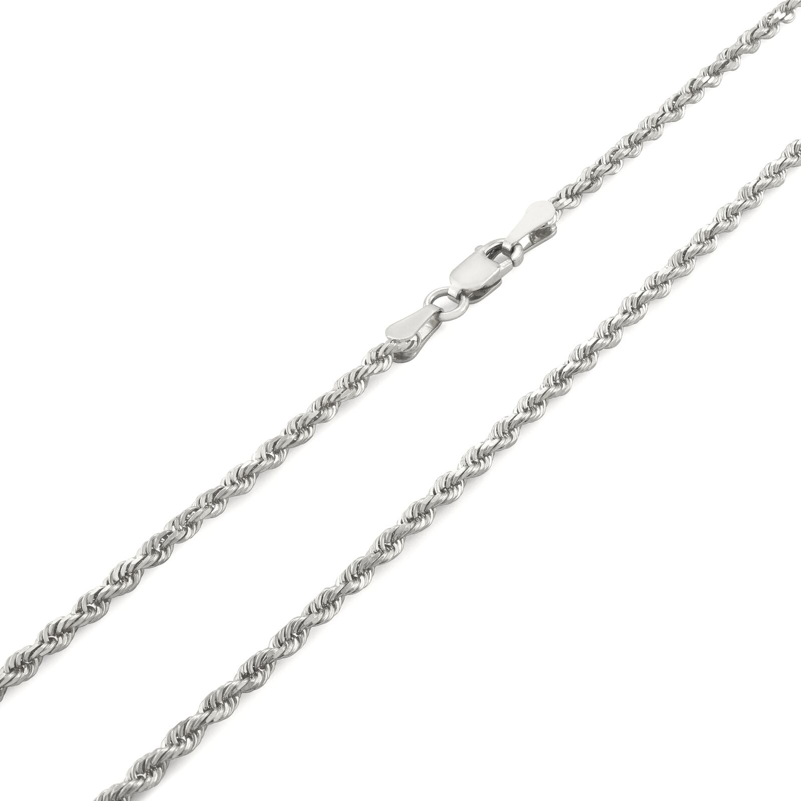 14K ホワイトゴールド ロープチェーン 約2mm 約55cm ネックレス ブレスレット JOERODEO