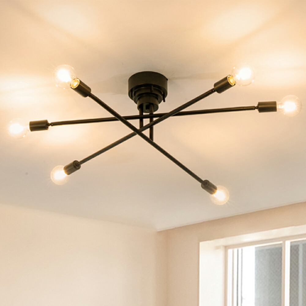 楽天市場】シャンデリア おしゃれ ブラック 6灯 LED対応 E12