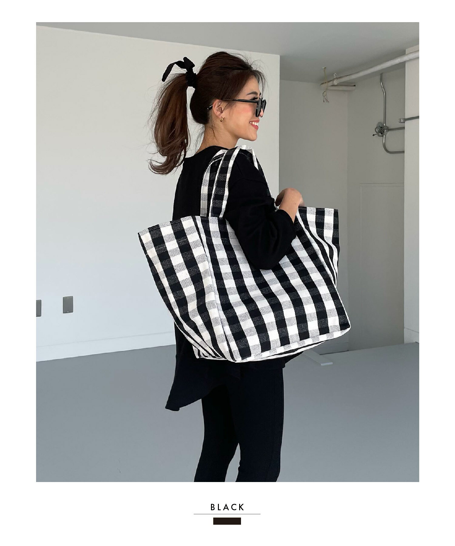 rii　トリーバーチビッグトートバッグ　マザーズバッグ　チェック　美品 rii トリーバーチビッグトートバッグ マザーズバッグ チェック