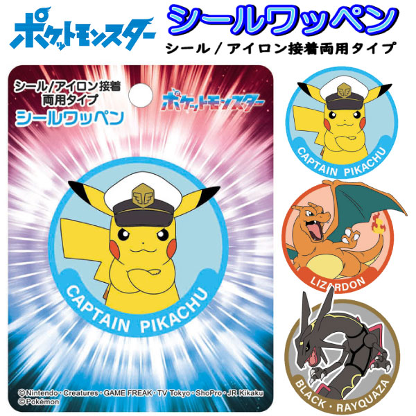 ワッペン ピカチュウ リザードン レックウザ 大サイズ ポケモン スカーレット バイオレット ワンポイント アップリケ ステッカー アイロン 入学 入園 男の子 大人気 かっこいい 【wp0143】画像