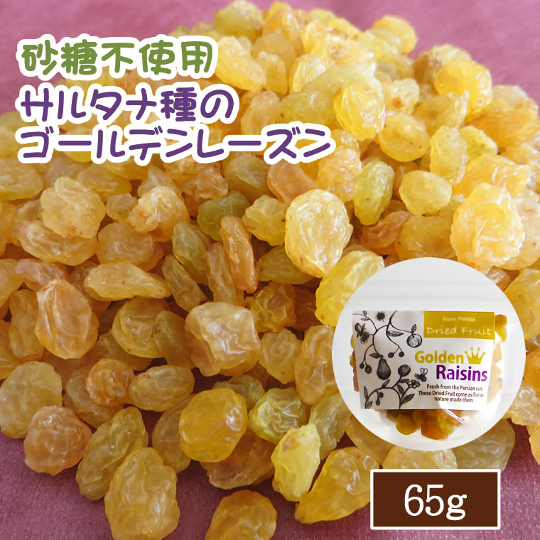 ドライフルーツ レーズン 65g ポイント消化 ゴールデンレーズン 砂糖不使用 ぶどう ブドウ 干しブドウ 無糖 小分け ギフト チャック付き  EYトレーディング LAB 【GINGER掲載商品】