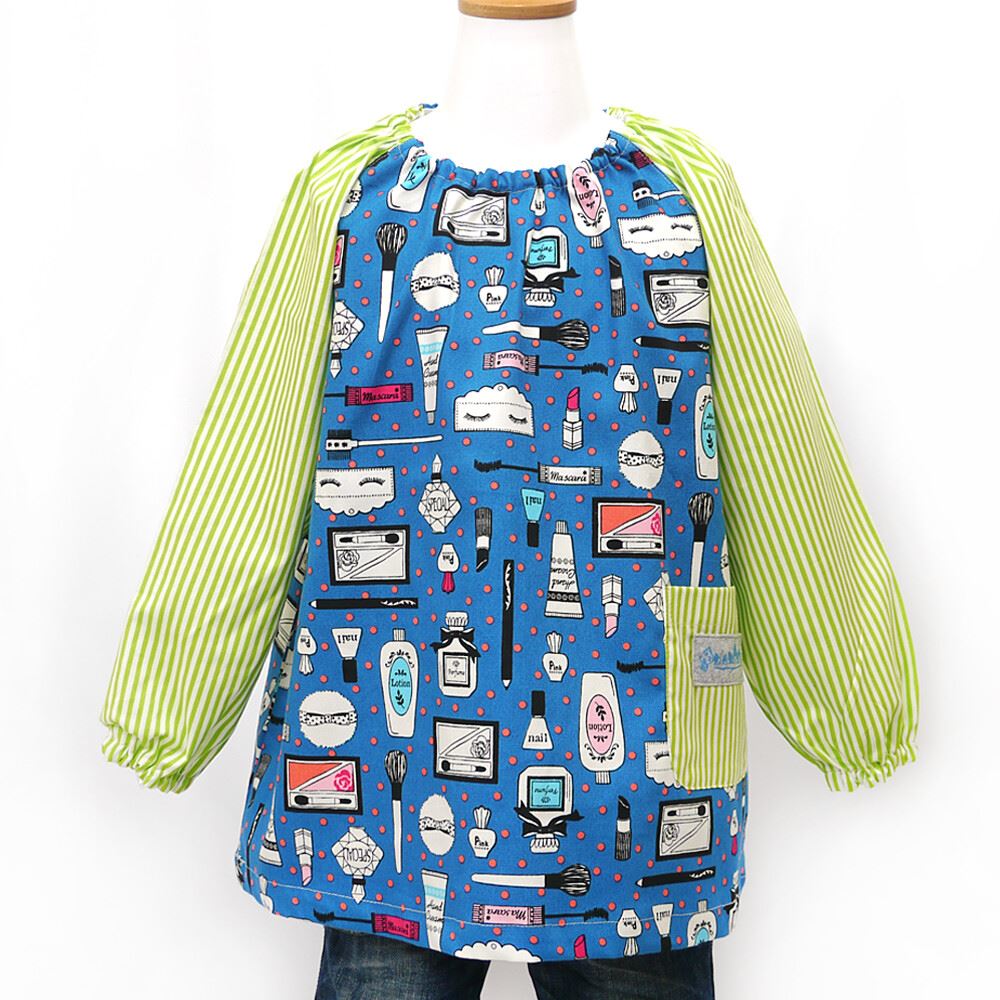 市場 子供スモック110cm ネイビー 日本製《入園 メイクアップガール 長袖 ポケット付き