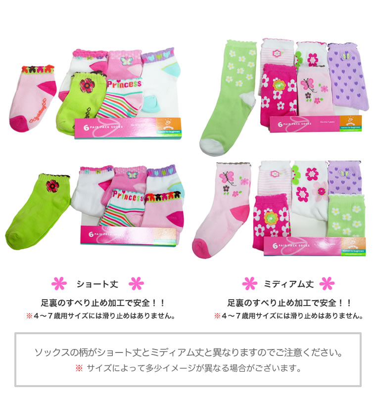 Purple /& Pink Gold Bug 6 Pair Pack Socks