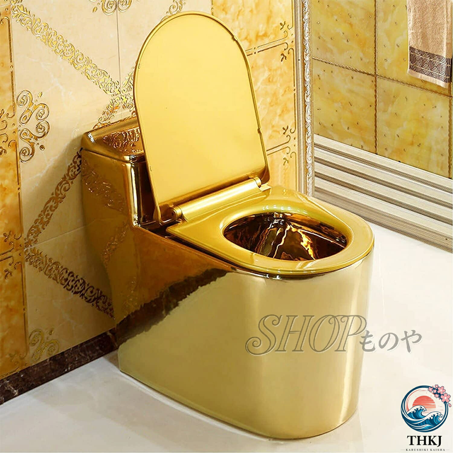 浴室用トイレ 金のトイレ 快適シート付きワンピーストイレ 金のトイレボウル 伸びるトイレ 305mm 400mm 27x24x15in 350mm｜cheriebijou