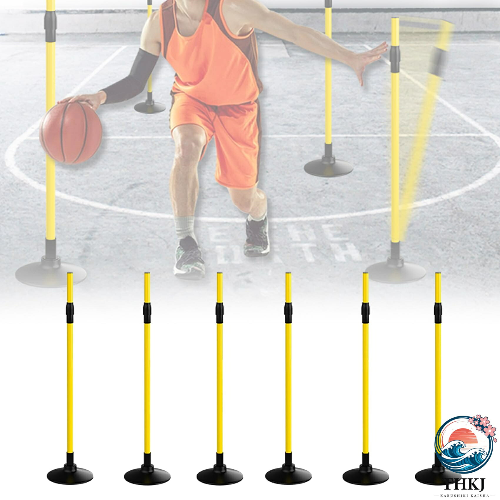 バスケ 練習 トレーニングポール 6PCS 障害物を避ける 伸縮ポール 自動リバウンド 自重あり タンブラー サッカー 練習 トレーニング グッズ アジリティ フレキハードル 試験 スポーツ教材 トレーニング器具 6PCS|cheriebijou