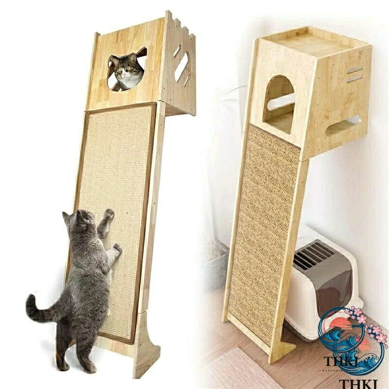 木製キャットタワー 猫爪とぎツリー 多頭飼い猫用品|cheriebijou