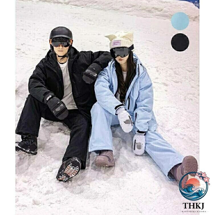 スキー スキーウェア 雪服 スノーボードウェア スキーウェア 男女兼用 お揃い レディーススノボウェア メンズスノボ ウェア 2 点セット ジャケット パンツ 上下セット 防水防風防寒 暖かい 大きいサイズ ボードウェア スノーボード スノボー スノボーウェア ブルー黒|cheriebijou