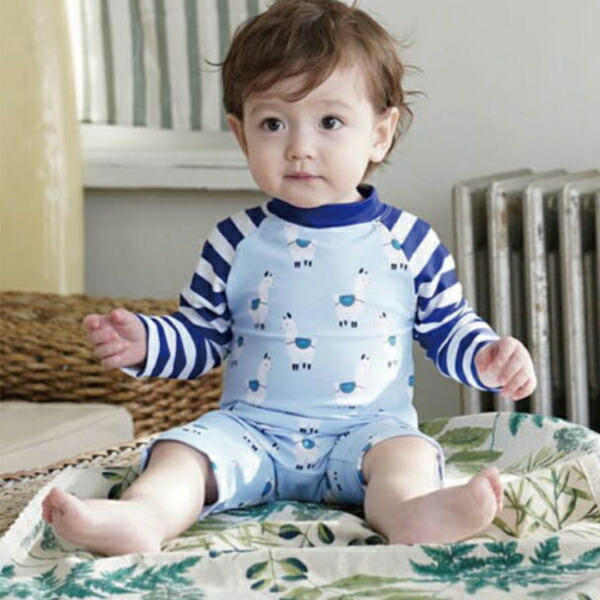 ボーイズスイムウェア ラッシュガード ベビー 男の子 つなぎ プール 水着 80 有名なブランド 90 110 アルパカ 1 100