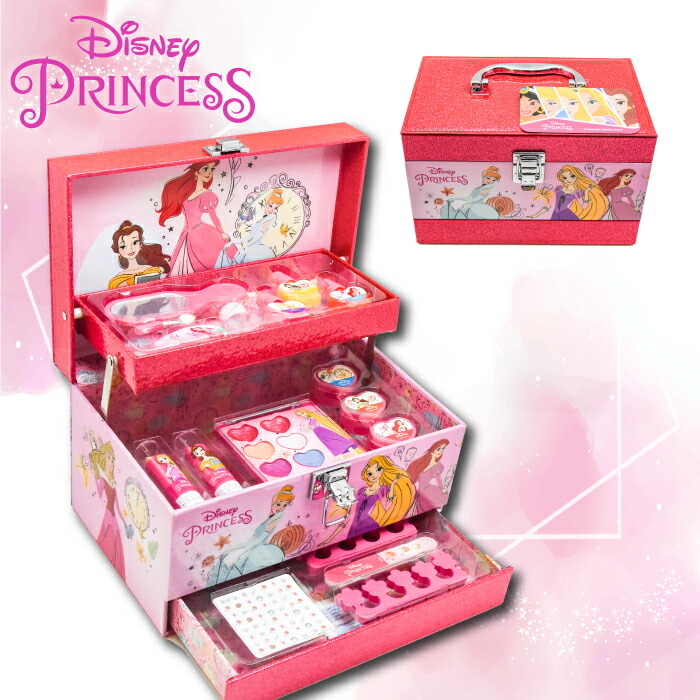 メイクセット キッズ メイク ボックス Disney バニティボックス 女の子 プレゼント クリスマス 誕生日 お化粧セット コスメキット コスメセット Princess 70 以上節約
