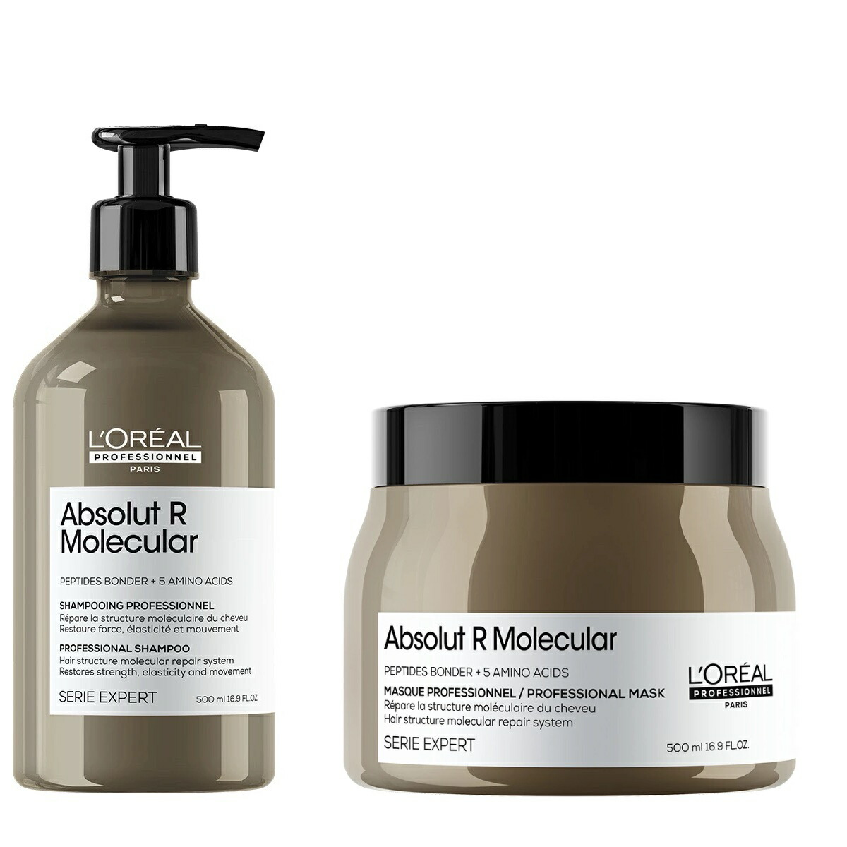 ロレアル セリエ エクスパート アブソルート R モレキュラー プレトリートメント(190ml)・シャンプー(1500ml/ポンプ別売)・リンスオフセラム(250ml)・マスク(500ml)・リーブイン(100ml)セット(計5点) 楽天市場】ロレアル セリエ エクスパート アブソルート R モレキュラー