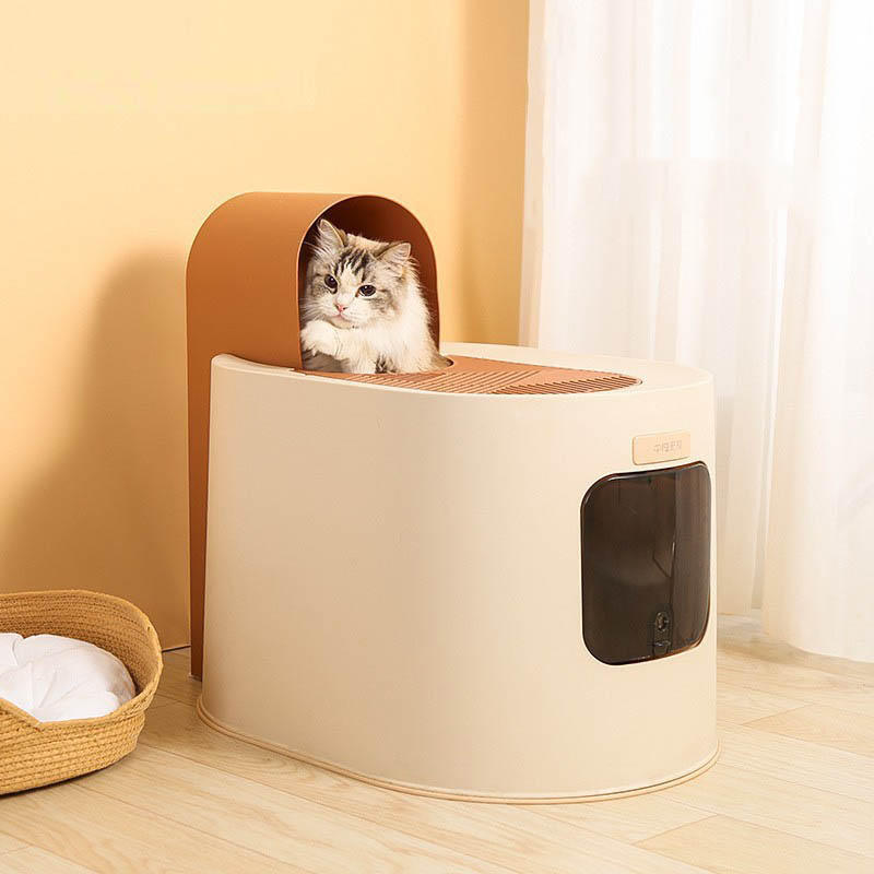 猫 トイレ キャットトイレ 散らかりにくいネコトイレ 本体 フルカバー 猫トイレ お掃除簡単 飛び散りにくい 大型猫 スコップ付き シンプル ペットトイレ おしゃれ 猫用品 61*38*38cm ミント ピンク ホワイト sivasi｜ｓｉｖａｓｉ