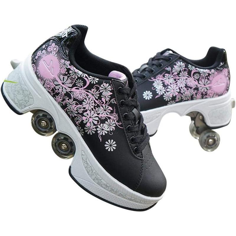 百貨店SALE10%OFF ローラースケート 巻きシューズ 成年者/ちびっ子用 スニーカー 4輪手合い うつり変わり 自動小銃ウォーキングシューズ 通気性威風堂々たる 亭主もち 成人男性