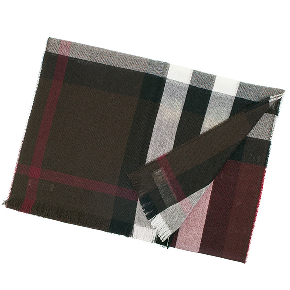 burgundy burberry scarf