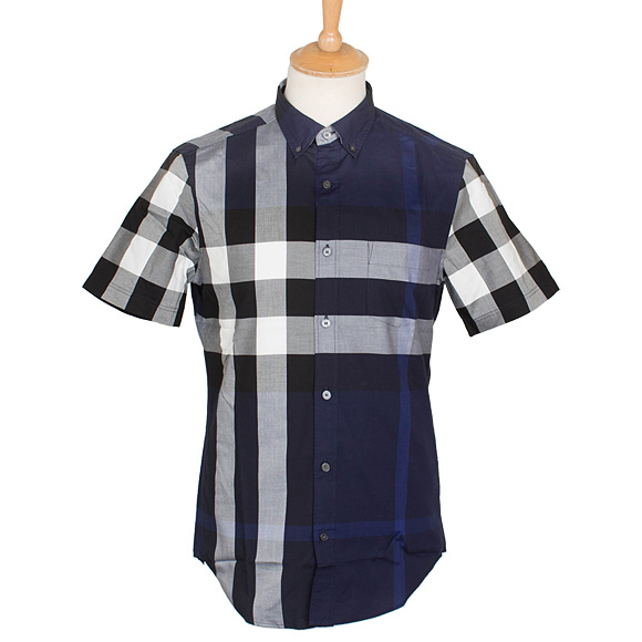 blue burberry button down