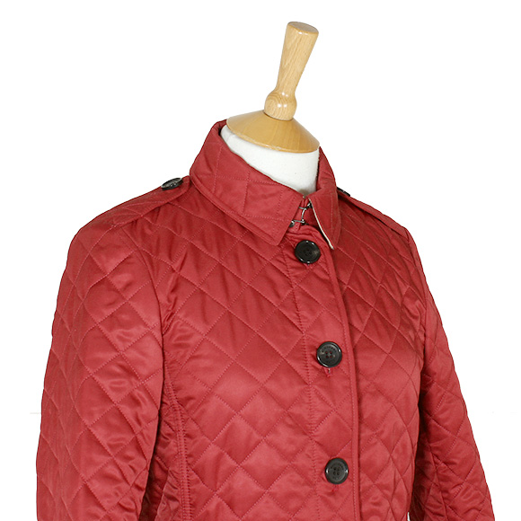 womens red burberry jacket