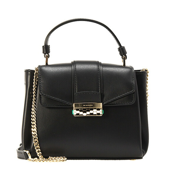 Bulgari Bvlgari Bag Lady 2way Hand Shoulder Black Serpenti Viper Top Handle セルペンティバイパートップハンドル 284621