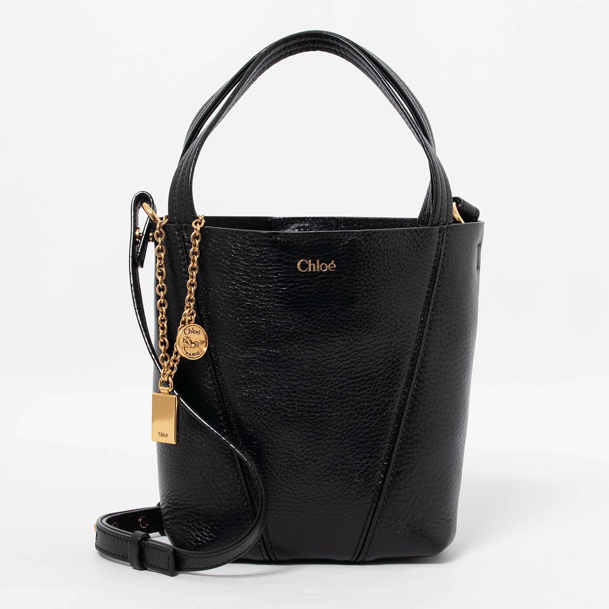 chloeさま専用 Chloé グレインレザー製 Chloé Spinスモールトートバッグ の茶色