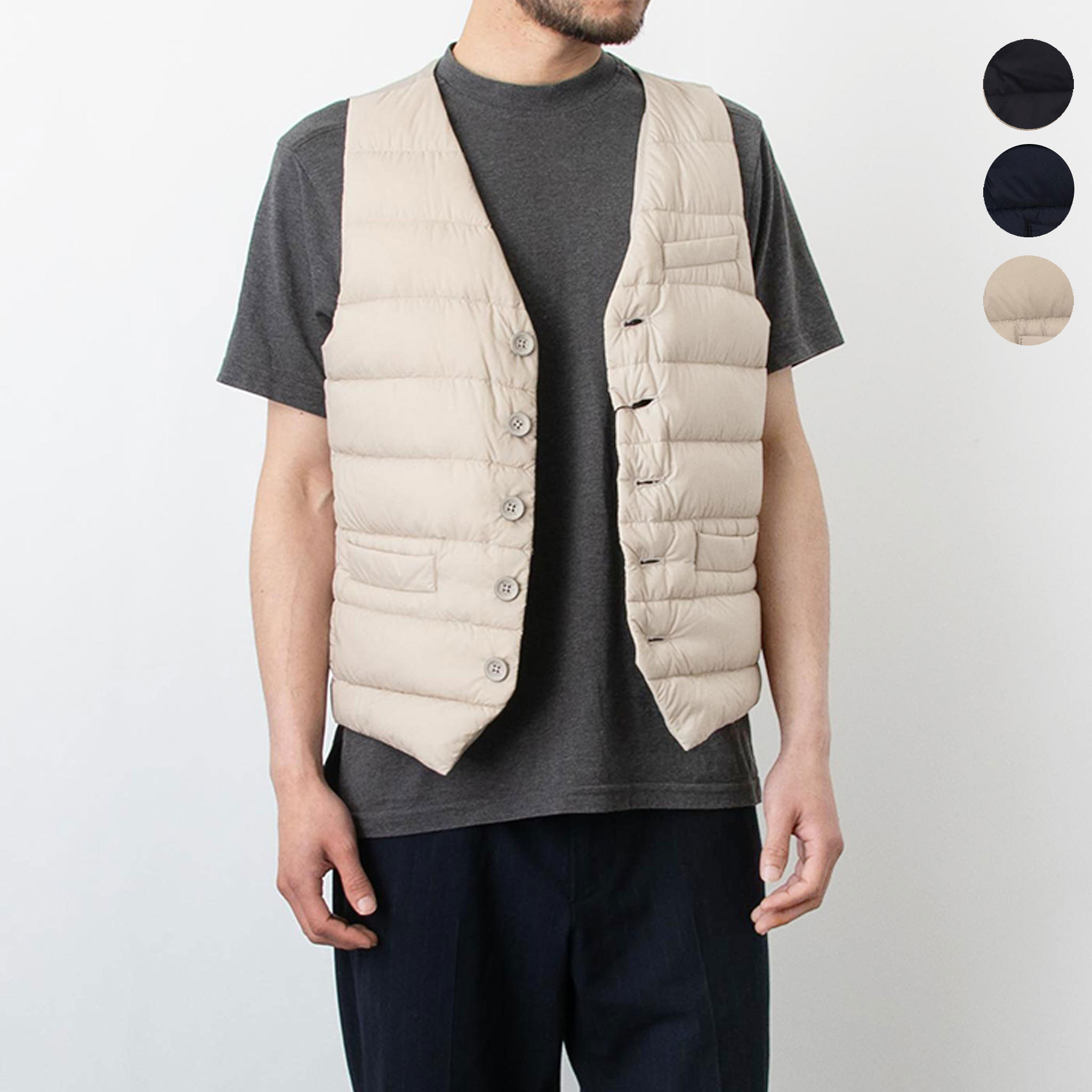 HERNO　ヘルノ　ダウンベスト　ジップアップ 44 グレージュ　Lサイズ 楽天市場】ヘルノ HERNO ダウンベスト PI002ULE 19288 メンズ
