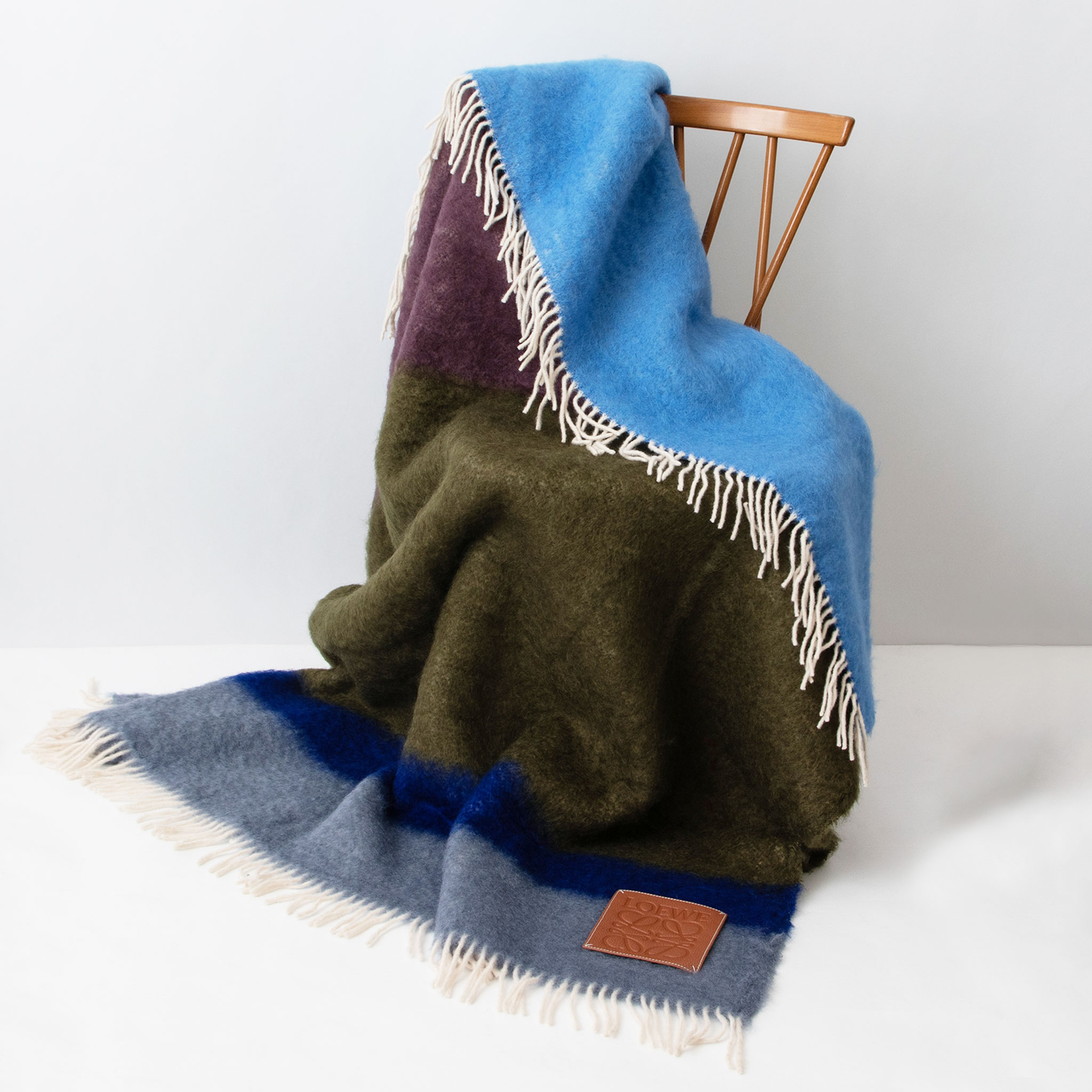 ロエベ／LOEWE \"ANAGRAM BLANKET アナグラムブランケット Anagram blanket in alpaca and wool Black - LOEWE
